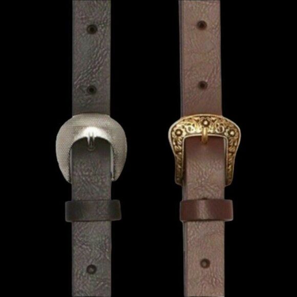 Linea Pelle Set 2 Western Belts Black and Brown Size XL - Picture 1 of 7